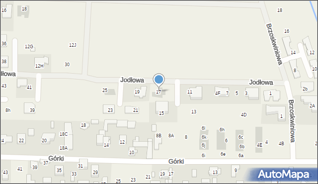 Koczargi Stare, Jodłowa, 17, mapa Koczargi Stare