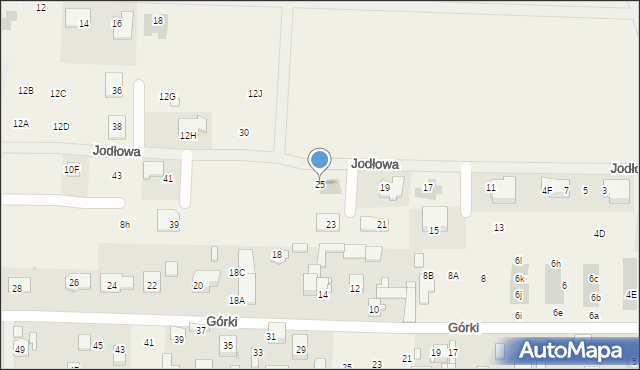 Koczargi Stare, Jodłowa, 25, mapa Koczargi Stare