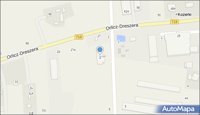 Kozerki, Jowisza, 4, mapa Kozerki