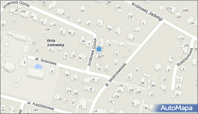 Kraków, Jontkowa Górka, 1a, mapa Krakowa