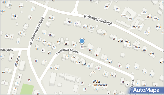 Kraków, Jontkowa Górka, 21, mapa Krakowa