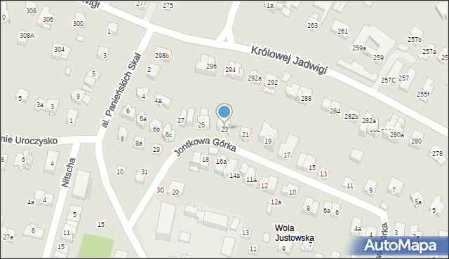 Kraków, Jontkowa Górka, 23, mapa Krakowa