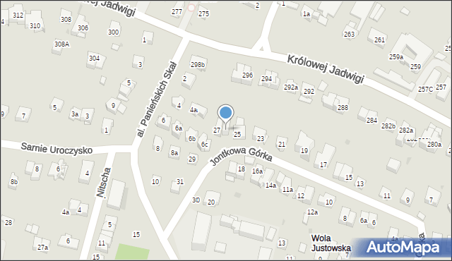 Kraków, Jontkowa Górka, 27a, mapa Krakowa