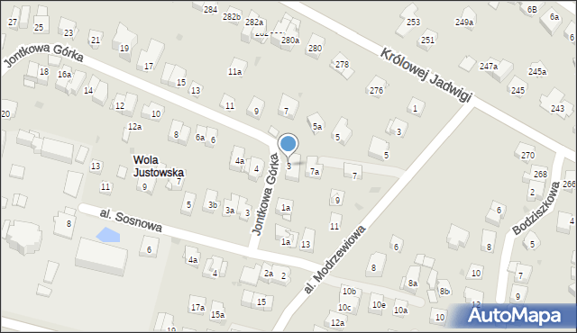 Kraków, Jontkowa Górka, 3, mapa Krakowa