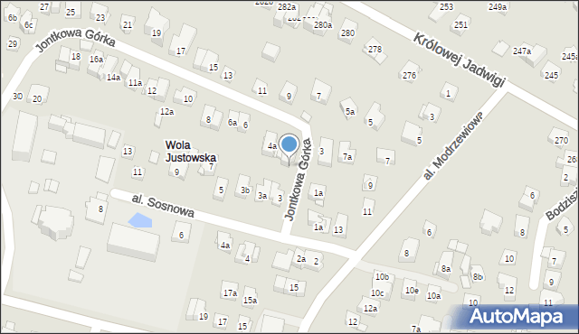 Kraków, Jontkowa Górka, 4B, mapa Krakowa