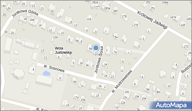 Kraków, Jontkowa Górka, 4B, mapa Krakowa