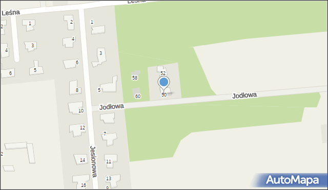 Lesznowola, Jodłowa, 50, mapa Lesznowola