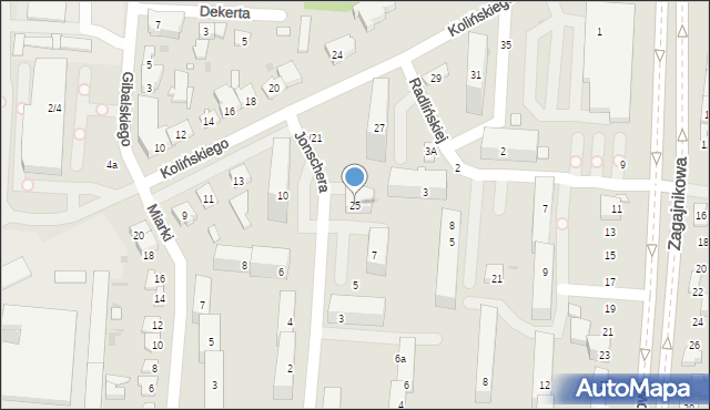 Łódź, Jonschera Karola, dr., 25, mapa Łodzi