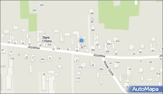 Łódź, Józefów, 38, mapa Łodzi
