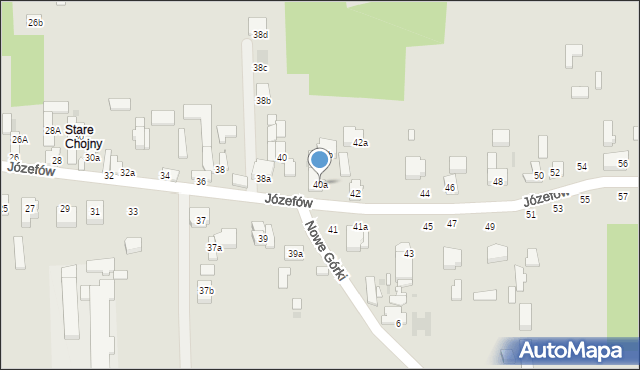 Łódź, Józefów, 40a, mapa Łodzi