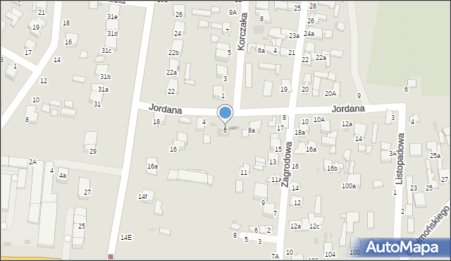 Łowicz, Jordana Henryka, dr., 6, mapa Łowicza