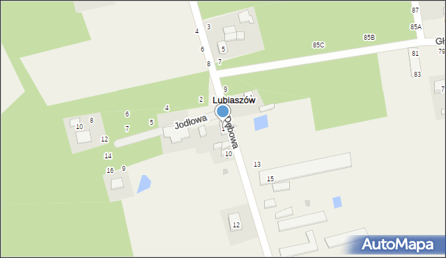 Lubiaszów, Jodłowa, 1, mapa Lubiaszów