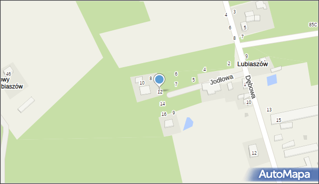 Lubiaszów, Jodłowa, 12, mapa Lubiaszów