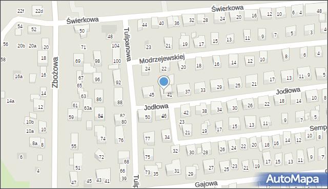 Lublin, Jodłowa, 43, mapa Lublina