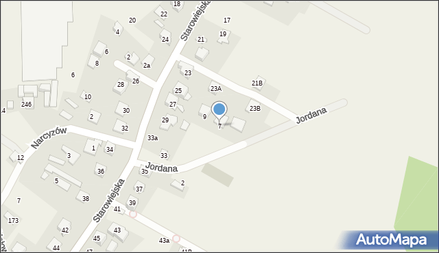 Mała Wieś, Jordana Henryka, 7, mapa Mała Wieś