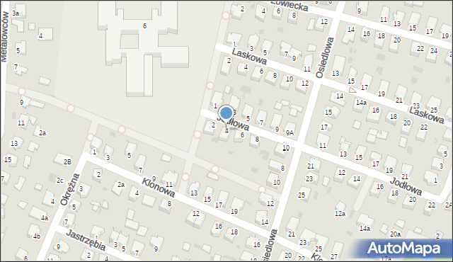 Mielec, Jodłowa, 4, mapa Mielca