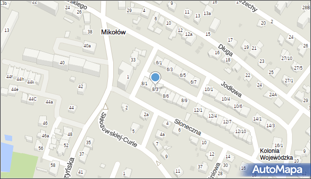 Mikołów, Jodłowa, 8/3, mapa Mikołów