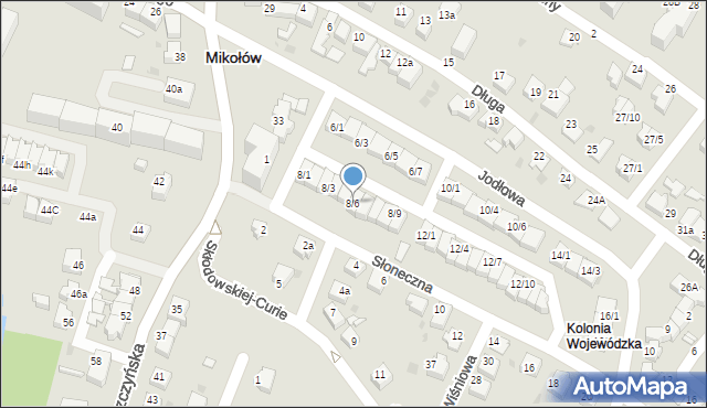 Mikołów, Jodłowa, 8/6, mapa Mikołów