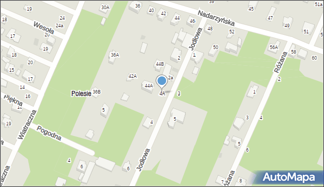 Milanówek, Jodłowa, 4A, mapa Milanówek