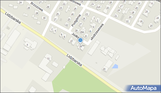 Nowe Miasto Lubawskie, Jodłowa, 14, mapa Nowe Miasto Lubawskie