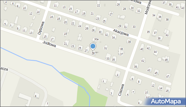 Nowe Proboszczewice, Jodłowa, 29, mapa Nowe Proboszczewice