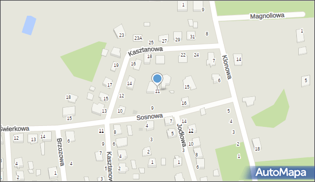 Obrzycko, Jodłowa, 11, mapa Obrzycko