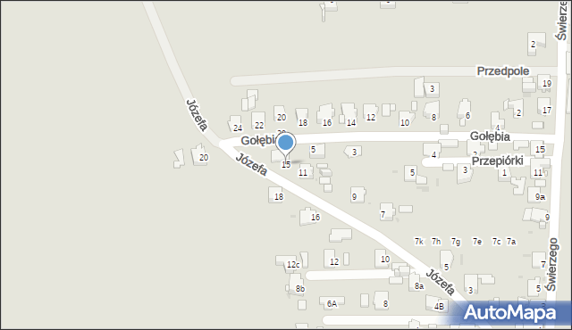 Opole, Józefa, 15, mapa Opola