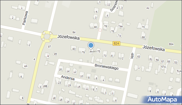 Opole Lubelskie, Józefowska, 77, mapa Opole Lubelskie