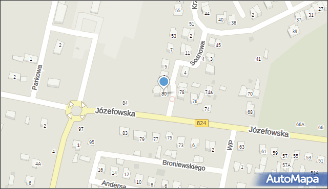 Opole Lubelskie, Józefowska, 80, mapa Opole Lubelskie