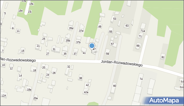 Ossów, Jordan-Rozwadowskiego, gen., 47A, mapa Ossów