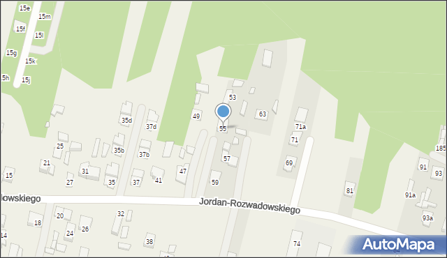 Ossów, Jordan-Rozwadowskiego, gen., 55, mapa Ossów