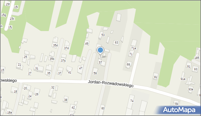 Ossów, Jordan-Rozwadowskiego, gen., 57a, mapa Ossów