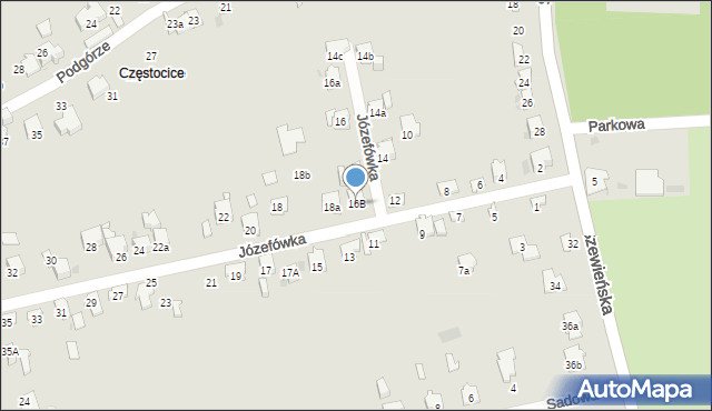 Ostrowiec Świętokrzyski, Józefówka, 16B, mapa Ostrowiec Świętokrzyski