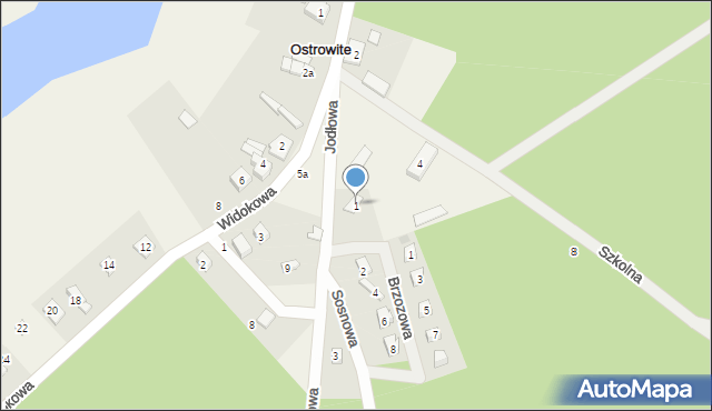 Ostrowite, Jodłowa, 1, mapa Ostrowite