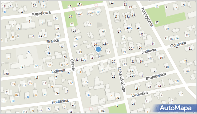Otwock, Jodłowa, 2, mapa Otwock