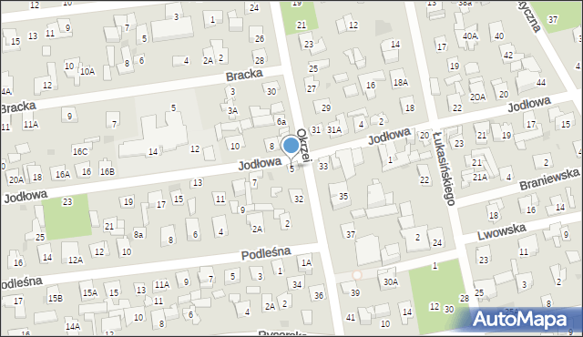 Otwock, Jodłowa, 5, mapa Otwock