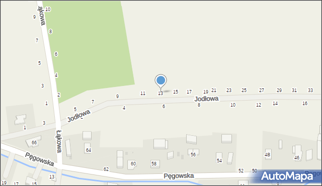 Ozorowice, Jodłowa, 13, mapa Ozorowice