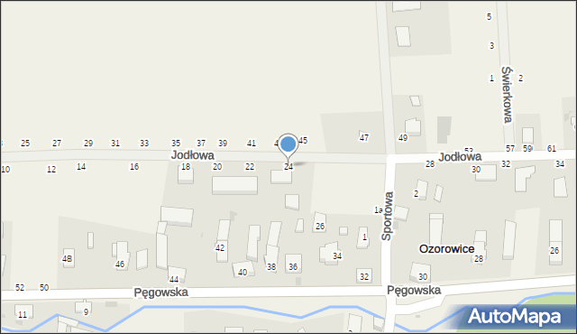 Ozorowice, Jodłowa, 24, mapa Ozorowice
