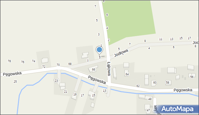 Ozorowice, Jodłowa, 3, mapa Ozorowice