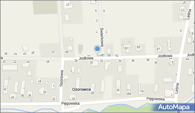 Ozorowice, Jodłowa, 55, mapa Ozorowice