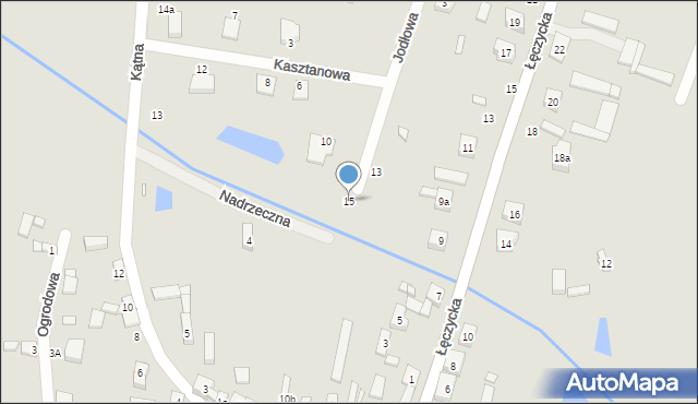 Parzęczew, Jodłowa, 15, mapa Parzęczew