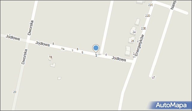 Piotrków Trybunalski, Jodłowa, 3, mapa Piotrków Trybunalski