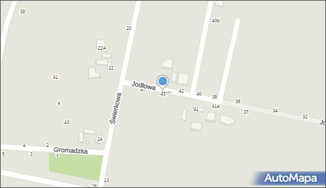 Piotrków Trybunalski, Jodłowa, 43, mapa Piotrków Trybunalski