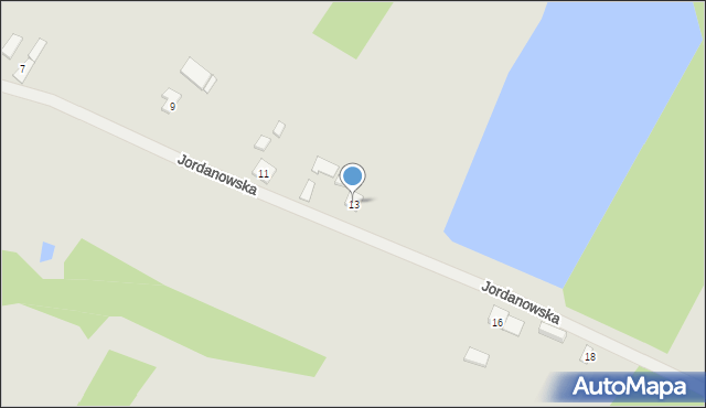 Płock, Jordanowska, 13, mapa Płock