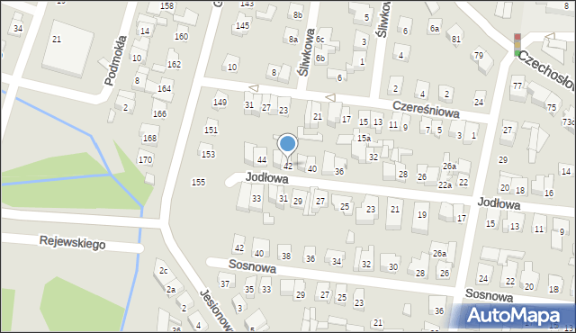 Poznań, Jodłowa, 42, mapa Poznania