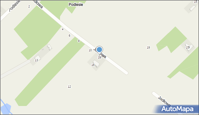 Pysznica, Jodłowa, 14, mapa Pysznica