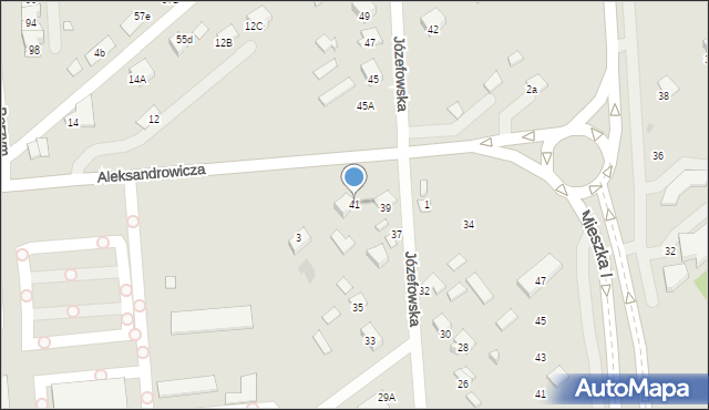 Radom, Józefowska, 41, mapa Radomia