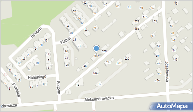 Radom, Józefowska, 57e, mapa Radomia