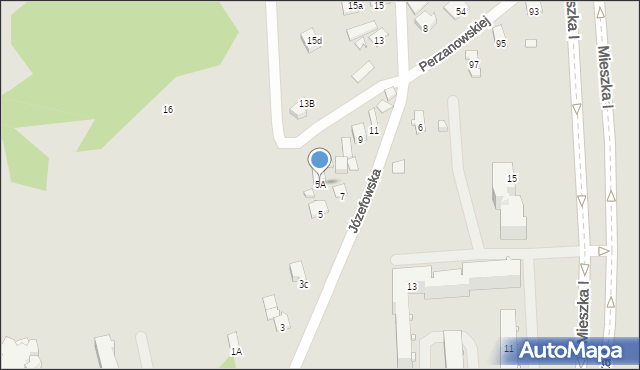 Radom, Józefowska, 5A, mapa Radomia