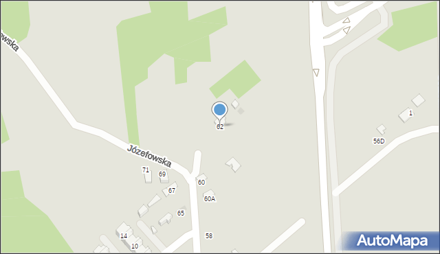 Radom, Józefowska, 62, mapa Radomia